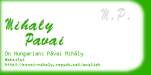 mihaly pavai business card