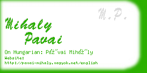 mihaly pavai business card